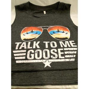 Top Gun - “Talk To Me Goose” Mens Sleeveless T - Size Small Sunglasses and Fight